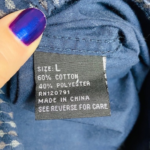 TRUE ROCK Mens Long Sleeve Button Down Shirt Large - Picture 5 of 5